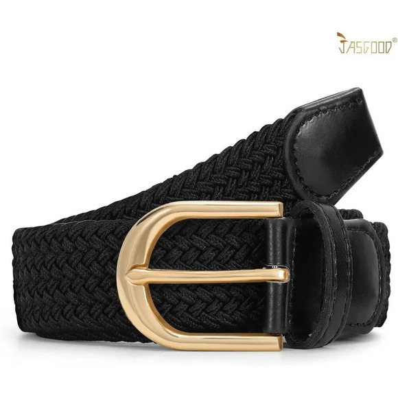 ❤️Men Black Stretch Belt Elastic Casual Belt for  Men, Women and Junior Wide - Picture 5 of 7